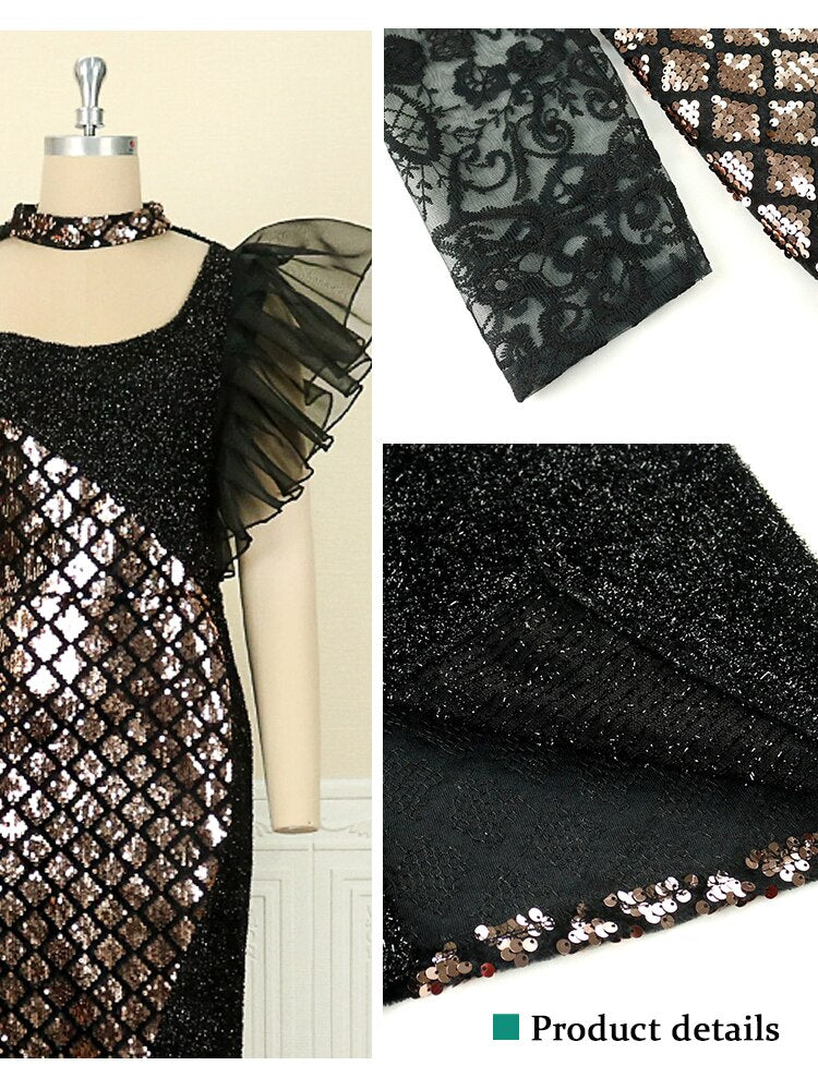 Asymmetrical Shiny Sequins Dress