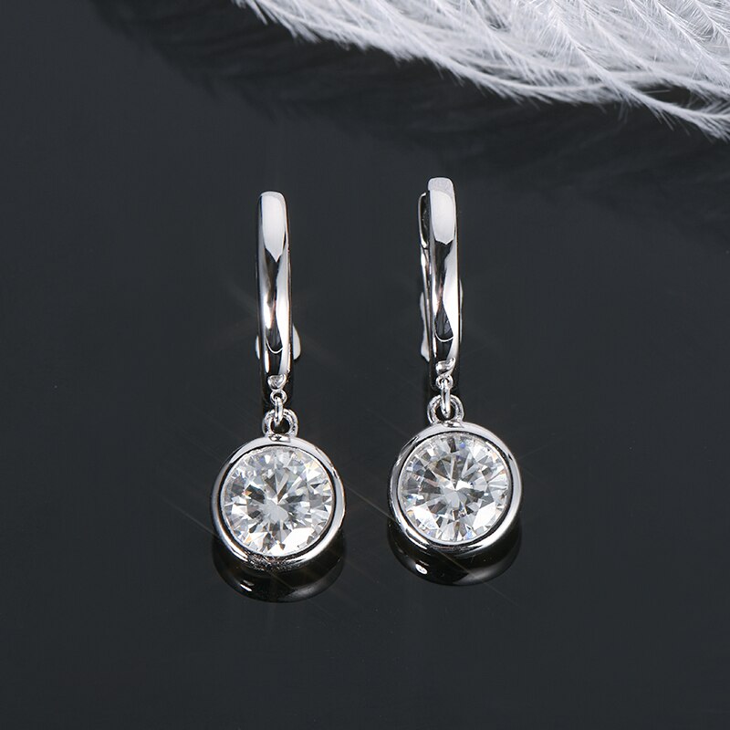 Real Moissanite Dangle Earrings