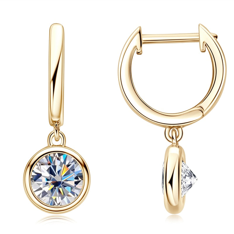 Real Moissanite Dangle Earrings