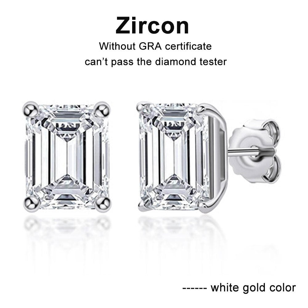 Emerald Cut Moissanite Earring