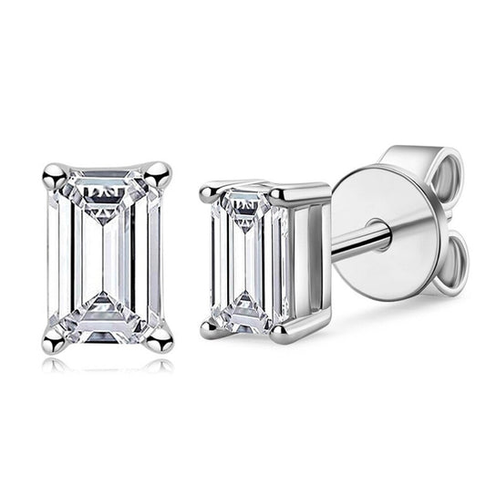 Emerald Cut Moissanite Earring