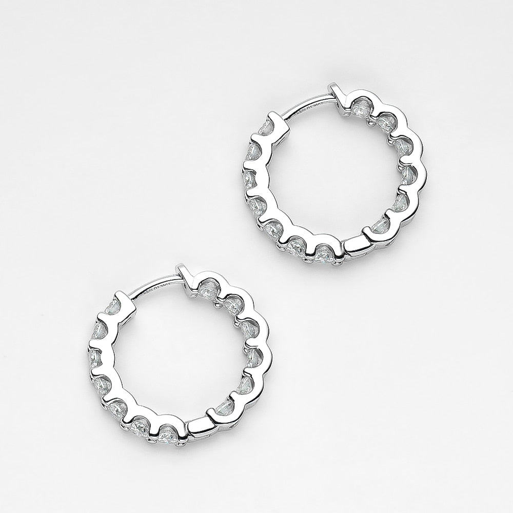 Sparkling Silver Hoops Earring