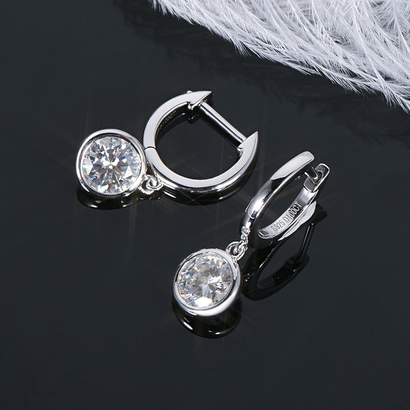 Real Moissanite Dangle Earrings