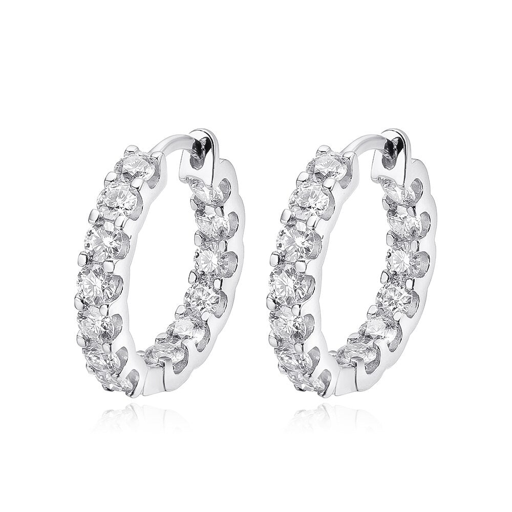 Sparkling Silver Hoops Earring