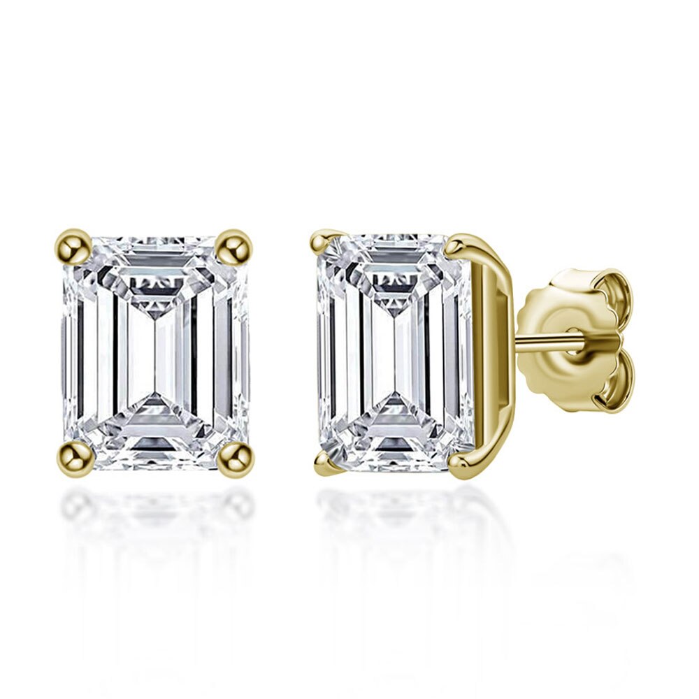 Emerald Cut Moissanite Earring