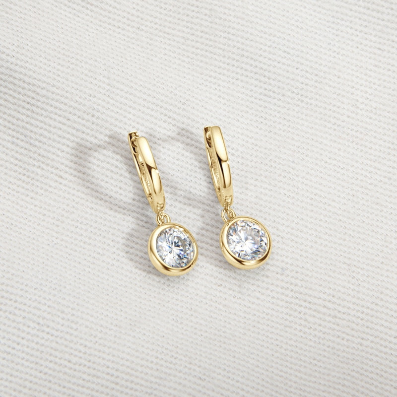 Real Moissanite Dangle Earrings