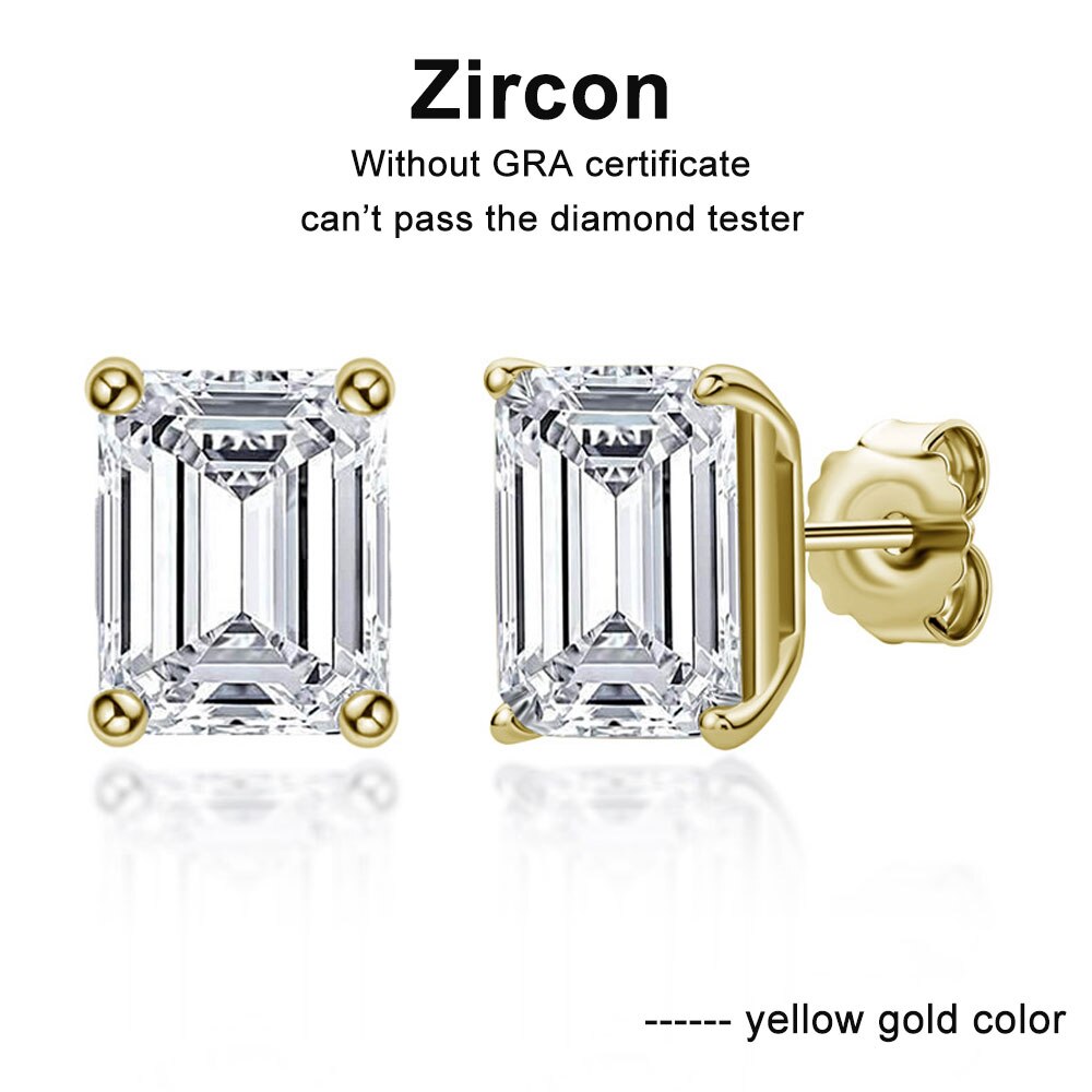 Emerald Cut Moissanite Earring